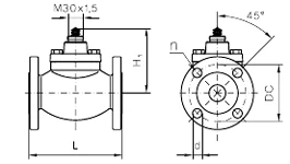 Чертеж Клапан регулирующий Danfoss VB2 Ду50 Kvs=40,0