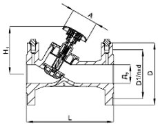 Чертеж Клапан балансировочный ручной Danfoss MSV-F2 Ду125 ручной фланцевый Чертеж Клапан балансировочный ручной Danfoss MSV-F2 Ду125 ручной фланцевый