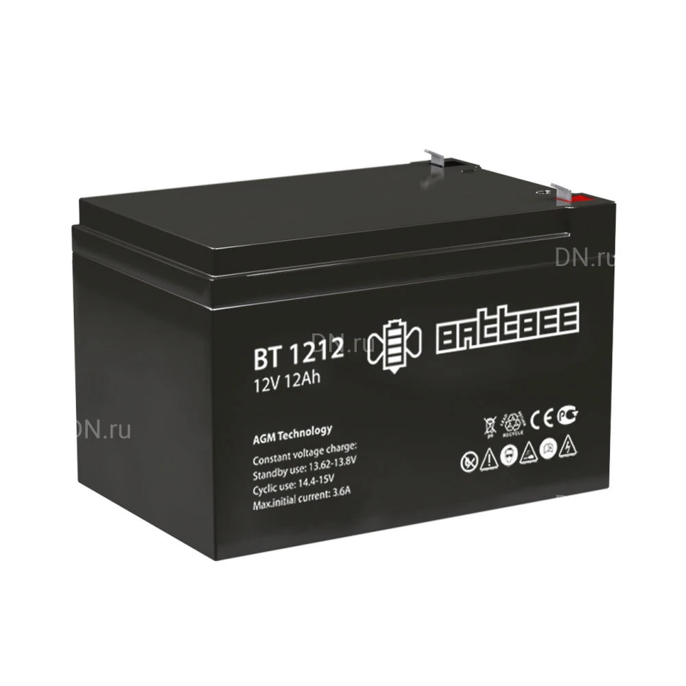 Аккумуляторная батарея BattBee BT 1212 151х98х101мм, напряжение - 12В, емкость - 12Ач, тип - AGM