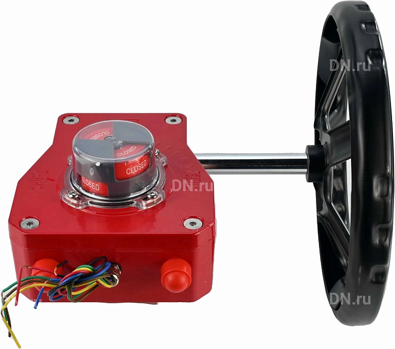 Редуктор четвертьоборотный HGBF RQN3-680Z с индикатором положения и датчиком обратной связи, корпус - алюминий, штурвал - 250 мм, квадрат штока 22х22, F07/F10/F12