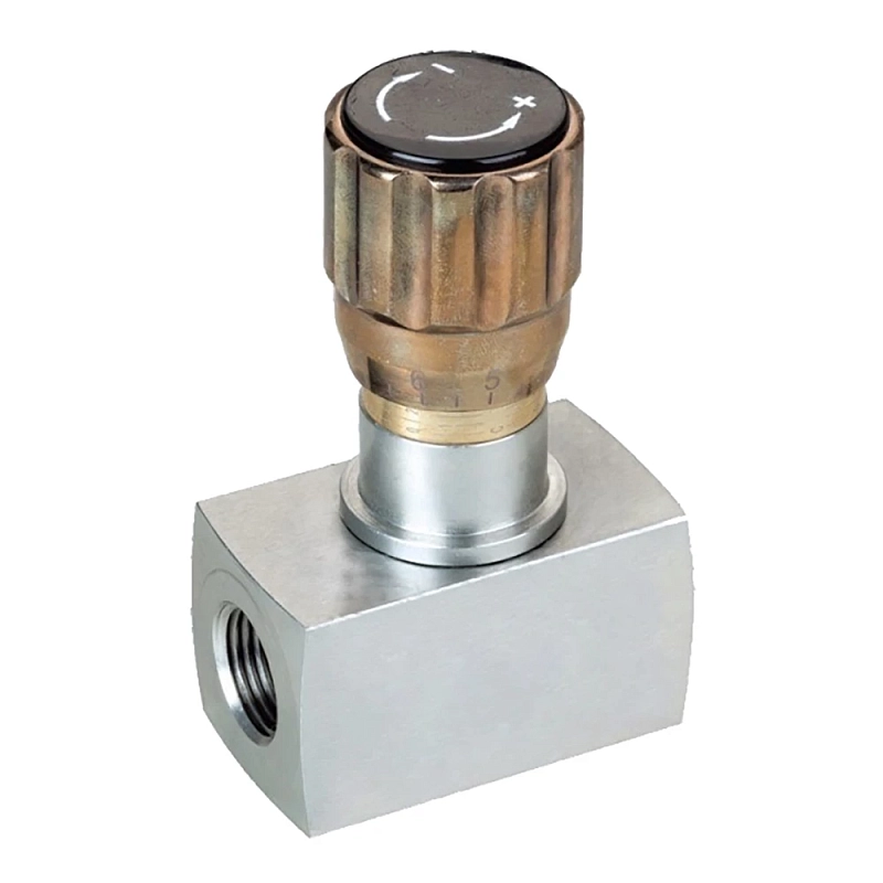 Дроссель двунаправленный LSQ L G8-G1/4″ Ду8 Ру315 условный проход 8 мм, присоединение внутренняя резьба, корпус - сталь, уплотнение - NBR